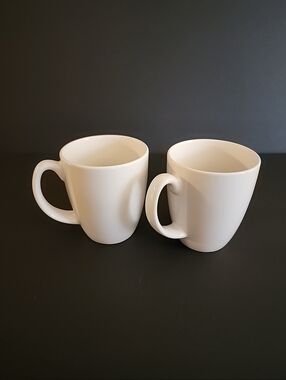 2 Vintage Corella Stoneware Coffee Cups, Preowned, Good